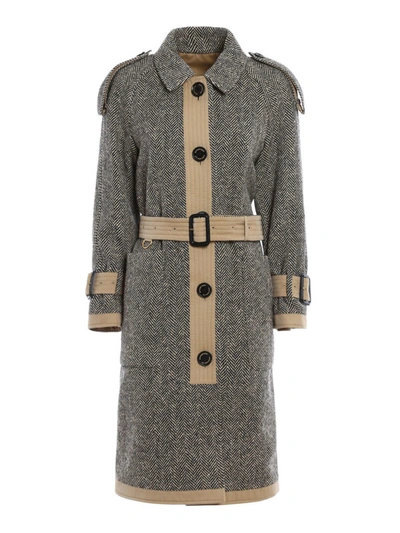 Shop Burberry Oakville Double Face Trench Coat In Beige