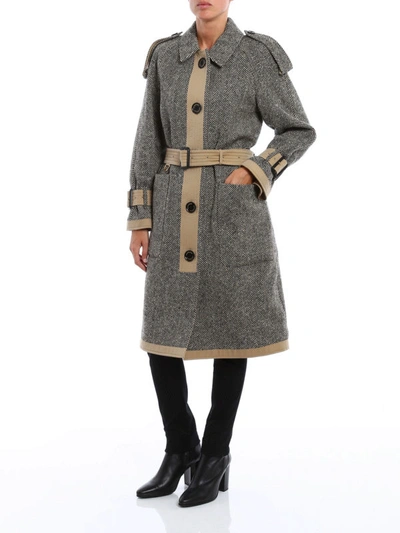 Shop Burberry Oakville Double Face Trench Coat In Beige