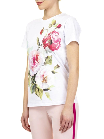 Shop Blugirl Flower Print Jersey T-shirt In White