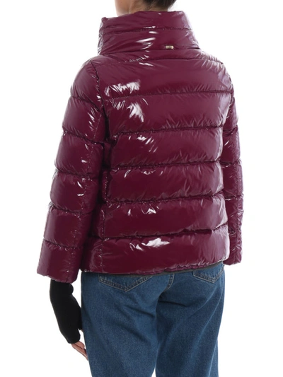 Shop Herno Coated Fabric Padded Jacket In Purple