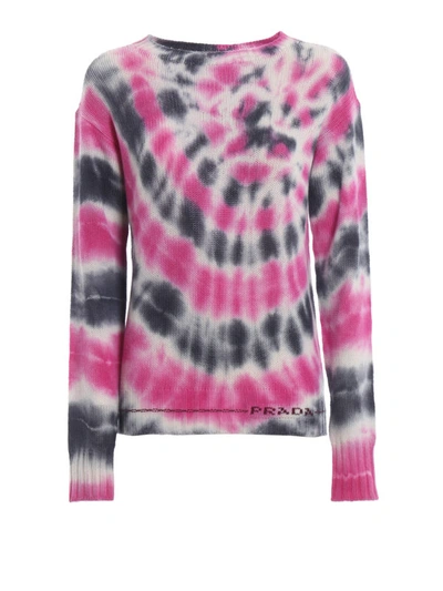 Shop Prada Tie-dye Effect Wool And Cashmere Sweater In Multicolour