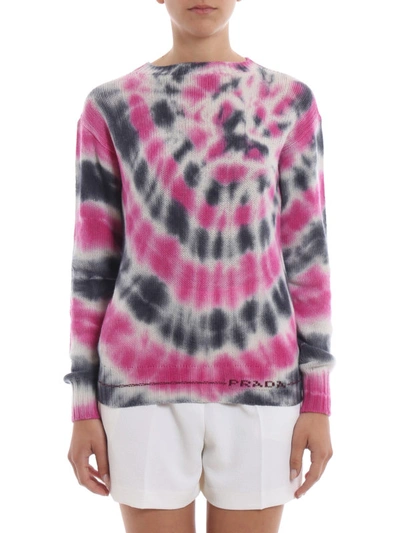 Shop Prada Tie-dye Effect Wool And Cashmere Sweater In Multicolour