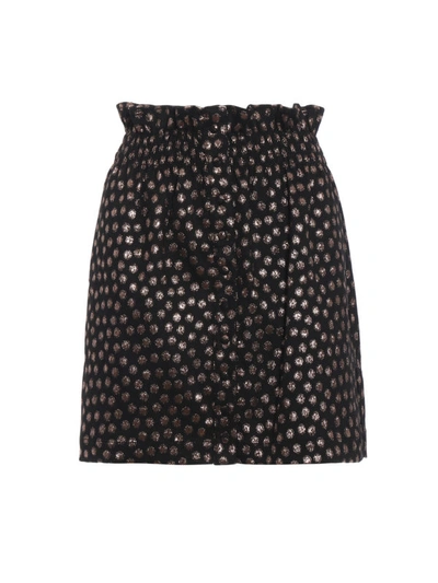 Shop Dondup Glowing Polka Dot Gathered Mini Skirt In Black