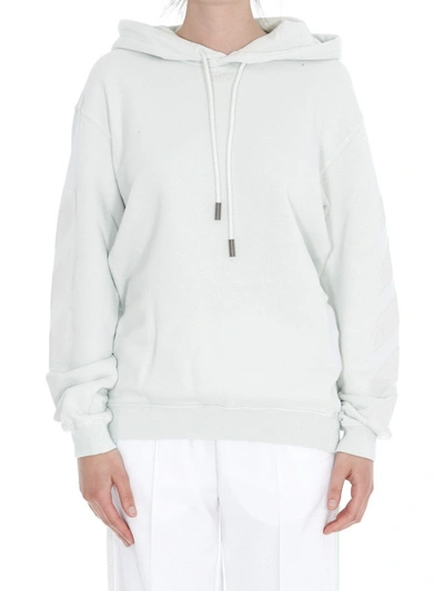 Shop Off-white Striped Inserts White Cotton Hoodie