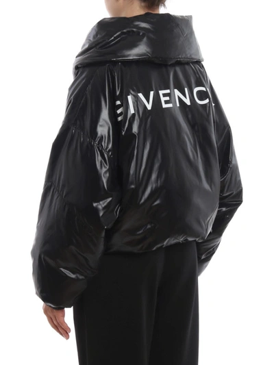 Shop Givenchy Back Logo Print Padded Jacket In Black