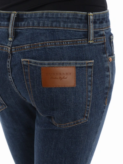Shop Burberry Scotton Mid Rise Five Pocket Jeans In Medium Wash