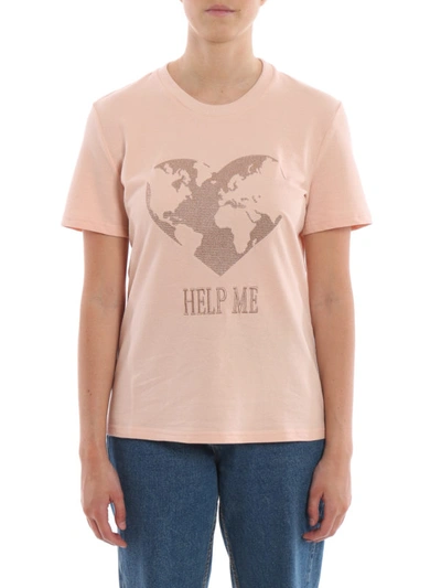 Shop Alberta Ferretti Help Me Pink Cotton Pique T-shirt