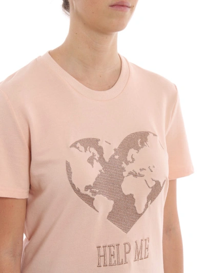 Shop Alberta Ferretti Help Me Pink Cotton Pique T-shirt