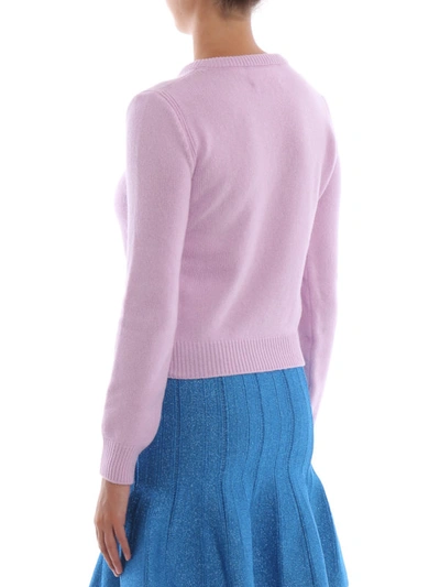 Shop Alberta Ferretti Snowflake Intarsia Wool And Cashmere Sweater In Light Purple