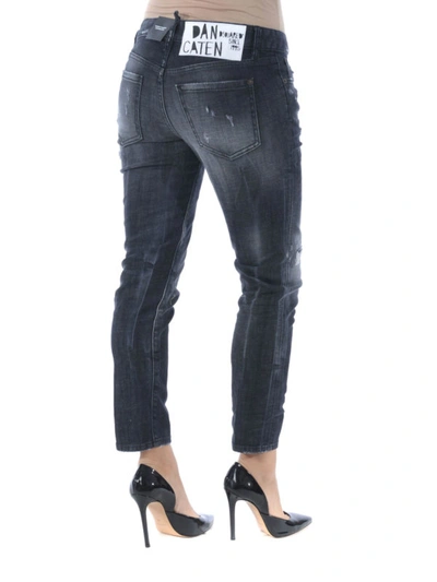 Shop Dsquared2 Runway Straight Cropped Jeans In Black