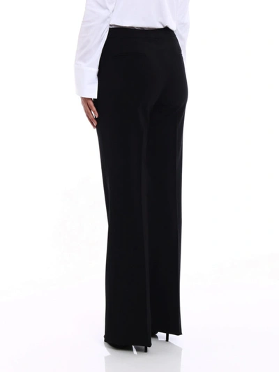 Shop Fay Stretch Wool Flared Trousers In Black