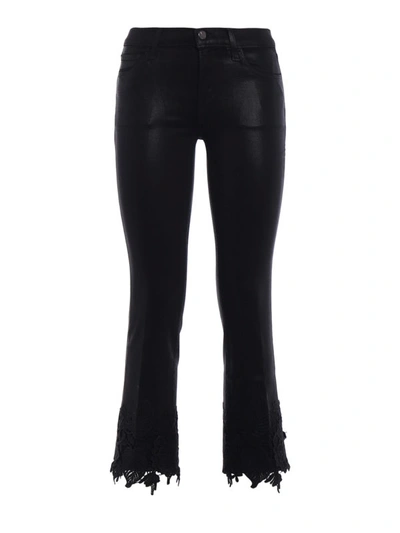 Shop J Brand Selena Skinny Bootcut Crop Jeans In Black