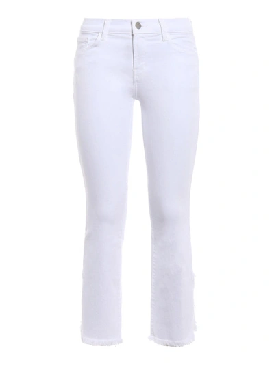 Shop J Brand Selena White Cropped Bootcut Jeans