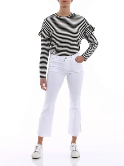 Shop J Brand Selena White Cropped Bootcut Jeans