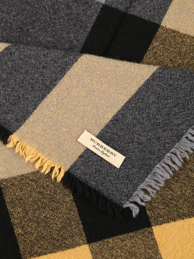Shop Burberry Vintage Check Wool And Cashmere Scarf In Grey