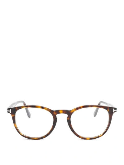 Shop Tom Ford Tortoise Round Eyeglasses In Brown