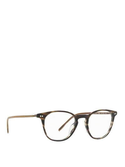 Shop Oliver Peoples Hanks Black Round Eyeglasses In Brown