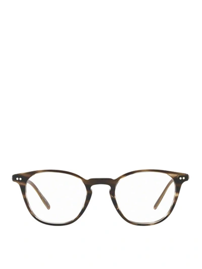 Shop Oliver Peoples Hanks Black Round Eyeglasses In Brown
