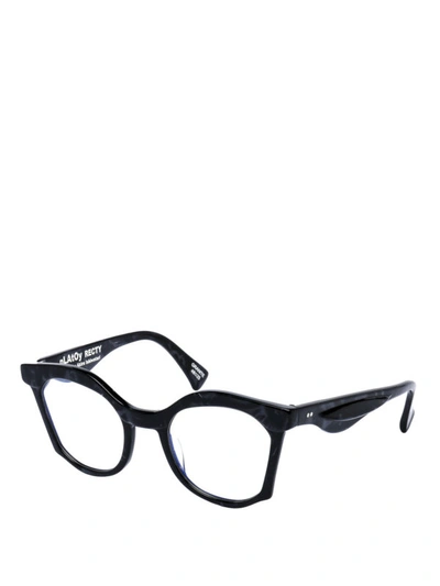 Shop Platoy Recty Blue Acetate Glasses In Dark Blue