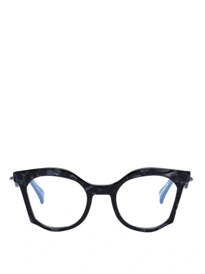 Shop Platoy Recty Blue Acetate Glasses In Dark Blue