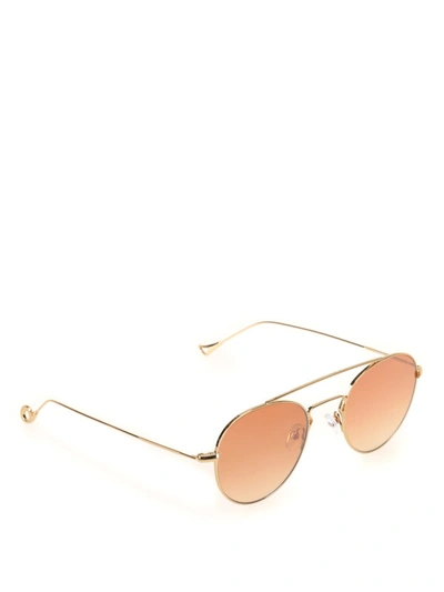 Shop Eyepetizer Vosges Sunglasses With Orange Flash Lenses In Gold