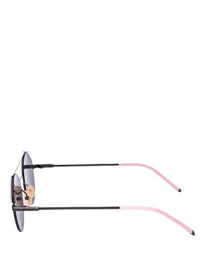 Shop Fendi Light Pink Titanium Round Sunglasses