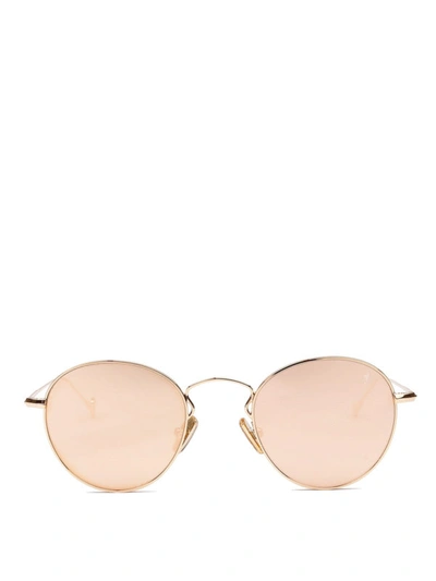 Shop Eyepetizer Julien Round Sunglasses In Gold