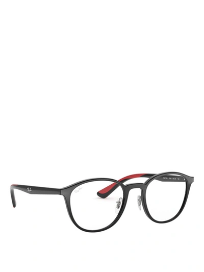 Shop Ray Ban Red Temple Tips Acetate Eyeglasses In Black