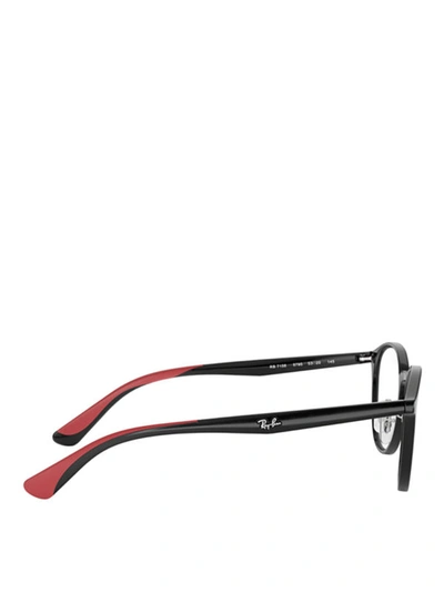 Shop Ray Ban Red Temple Tips Acetate Eyeglasses In Black
