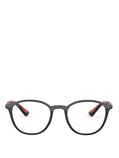 Shop Ray Ban Red Temple Tips Acetate Eyeglasses In Black