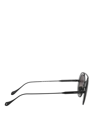 Shop Giorgio Armani Matte Gunmetal Sunglasses In Dark Grey