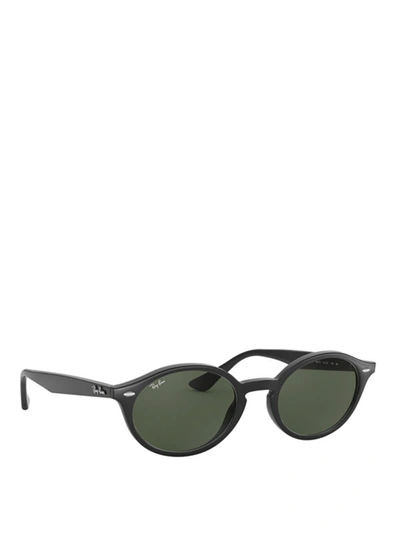 Shop Ray Ban Black Acetate Oval Sunglasses