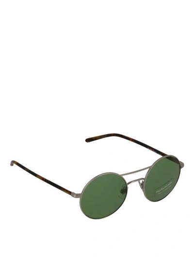 Shop Polo Ralph Lauren Antique Silver And Acetate Round Sunglasses