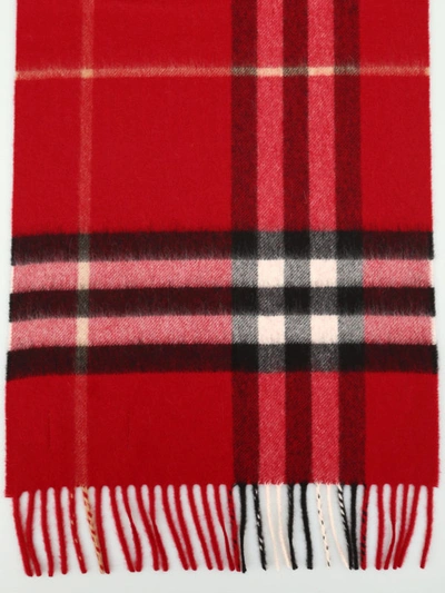 Shop Burberry Giant Check Cashmere Scarf In Red