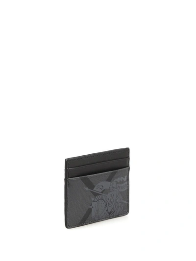 Shop Burberry London Check Tech Fabric Cardholder In Black