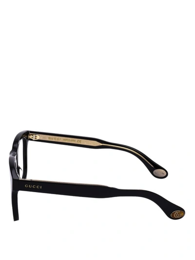 Shop Gucci Black Square Frame Eyeglasses