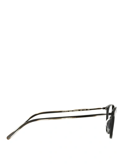 Shop Oliver Peoples Hanks Tortoiseshell Round Eyeglasses In Black