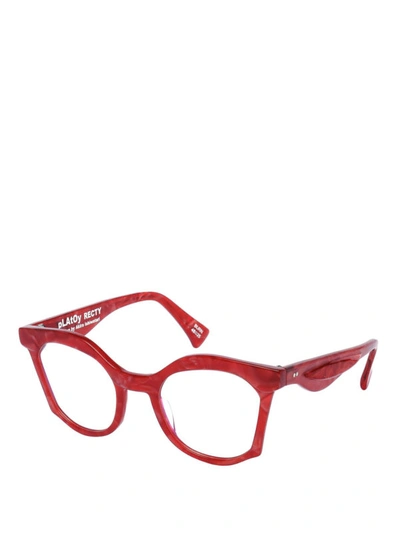 Shop Platoy Recty Acetate Glasses In Red