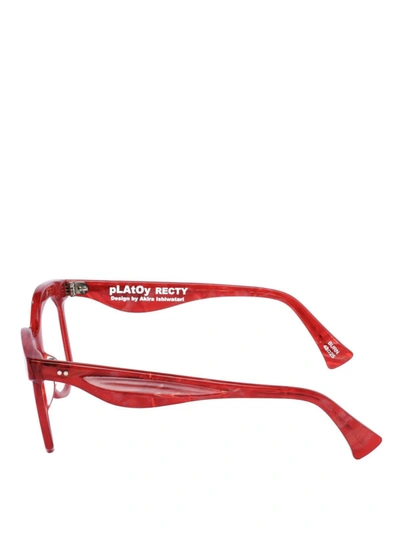 Shop Platoy Recty Acetate Glasses In Red