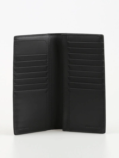 Shop Burberry Black Grained Leather Bifold Cardholder