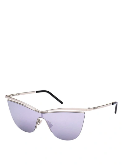 Shop Saint Laurent Silver-tone Metal Frame Sl 249 Sunglasses