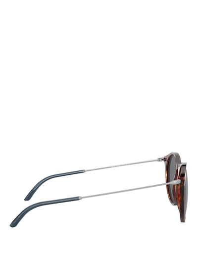 Shop Giorgio Armani Tortoise Pantos Sunglasses In Brown