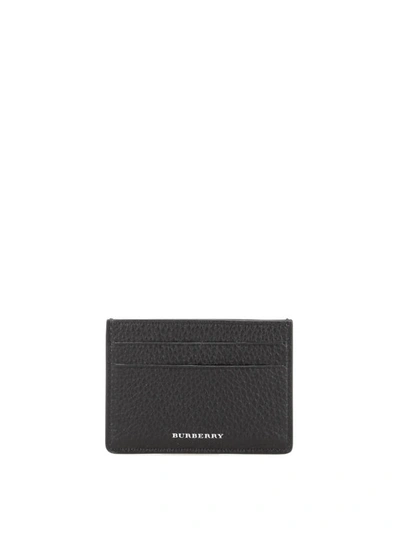 Shop Burberry Black Grained Leather Cardholder