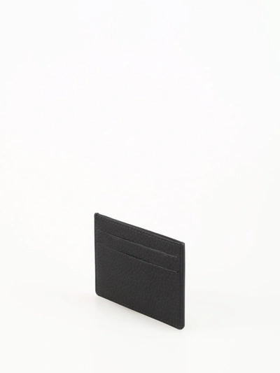 Shop Burberry Black Grained Leather Cardholder