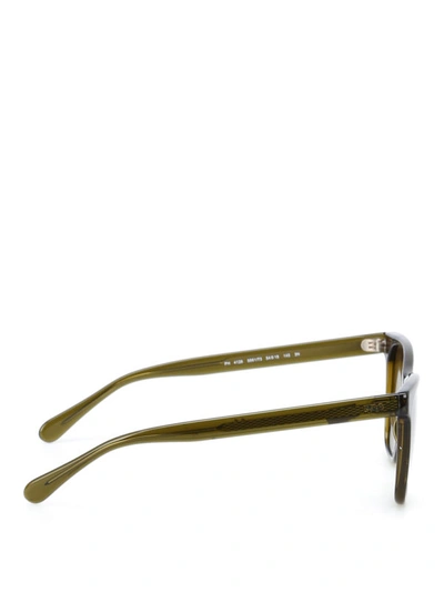 Shop Polo Ralph Lauren Transparent Acetate Sunglasses In Dark Green