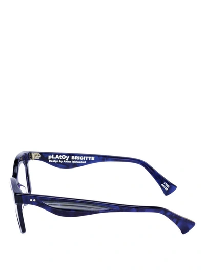 Shop Platoy Brigitte Blue Acetate Eyeglasses