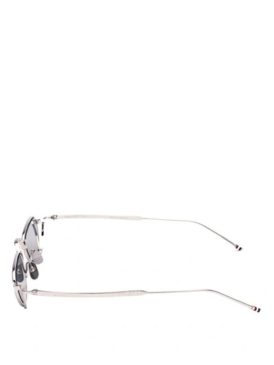 Shop Thom Browne Silver Titanium And Tortoise Glasses