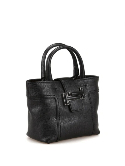 Shop Tod's Double T Black Leather Mini Cross Body Bag