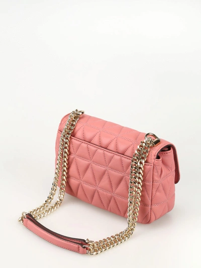 Shop Michael Kors Sloan Pink Quilted Small Shoulder Bag