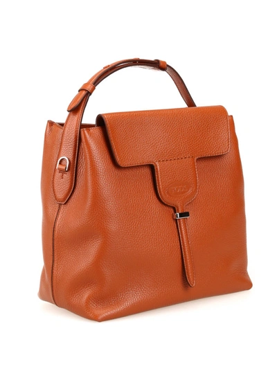 Shop Tod's Joy Mini Leather Bag In Brown
